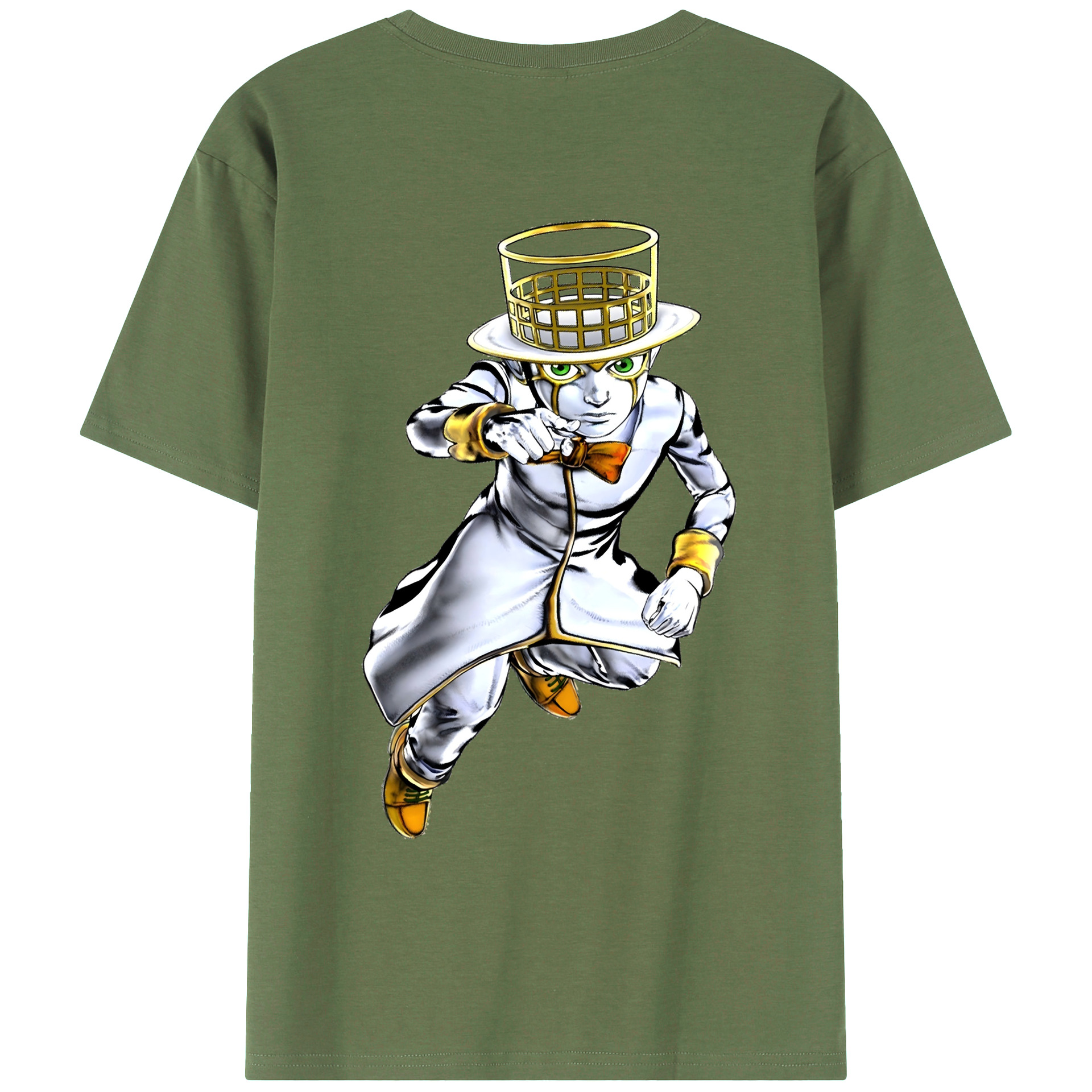 （画像用） ジョジョの奇妙な冒険 岸辺 露伴（きしべ ろはん） JoJo's Bizarre Adventure Rohan Kishibe 綿100％ メンズ半袖Tシャツ（バックプリント） 通気性